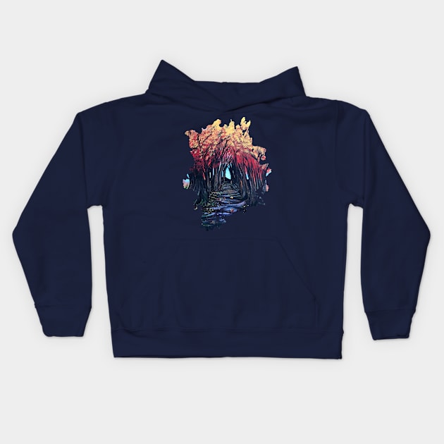 Autumn Day Kids Hoodie by adamzworld